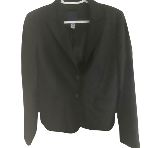 J.Crew Black Blazer Size 8 100% Wool Career Professional 2 Button - Picture 1 of 5